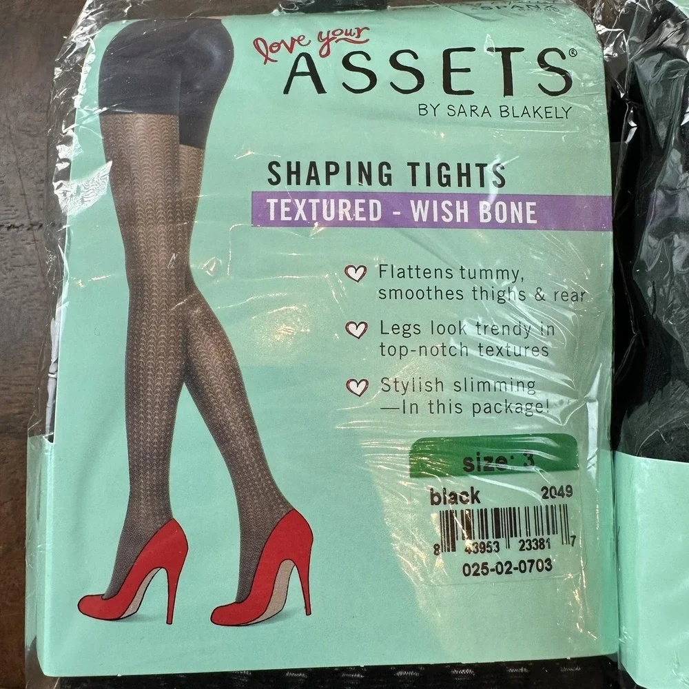 Assets By Sara Blakely Shaping Leggings Womens 3 Pack Size 3 Black Wish Bone‎